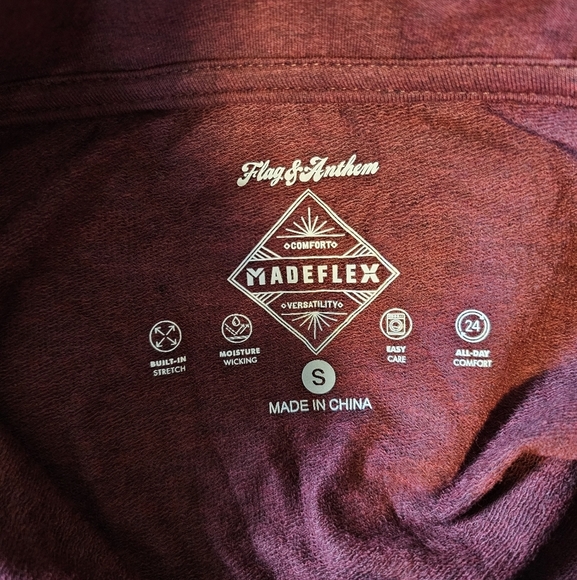Flag & Anthem Men's MadeFlex All-Day Stretch 1/4-Zip Pullover, Maroon, SMALL - Picture 5 of 9